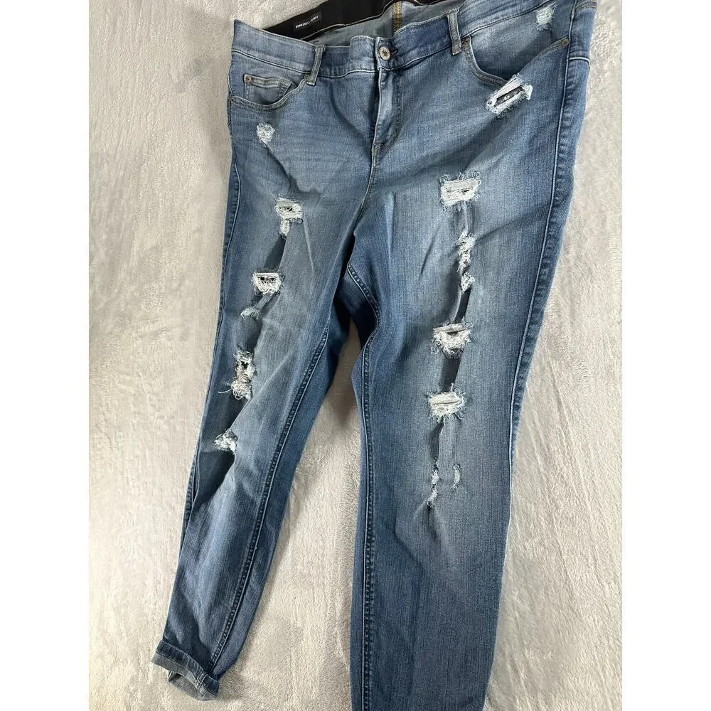 Torrid Bombshell Skinny Premium Stretch High-Rise Destructed Jean